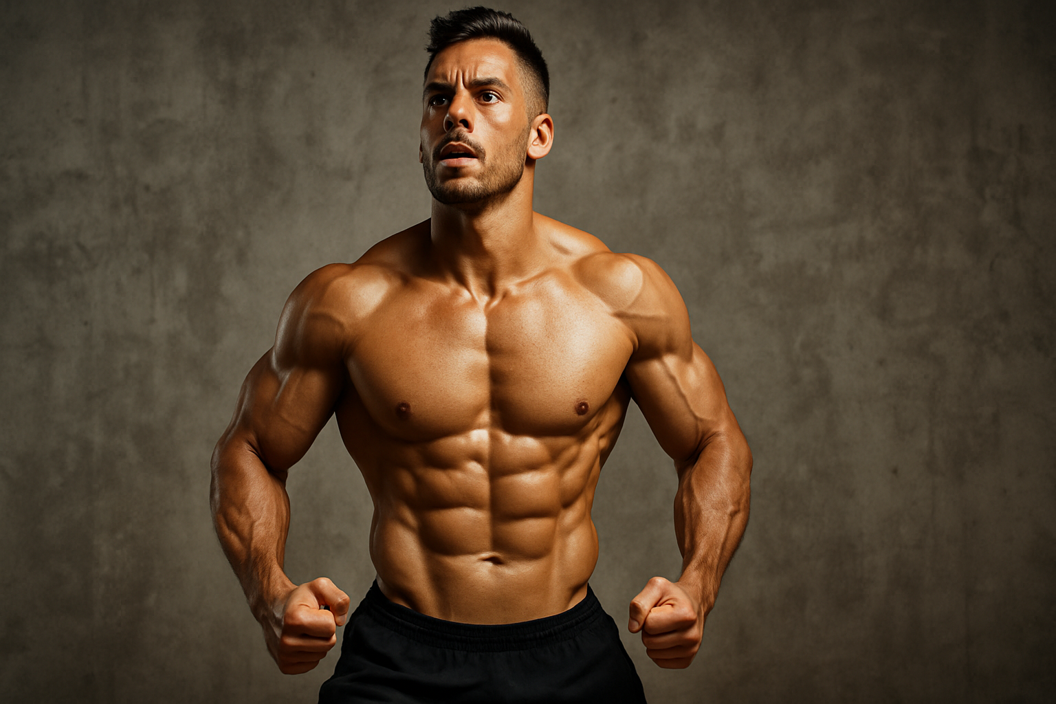 Body recomposition concept showing fit man and woman transforming physique