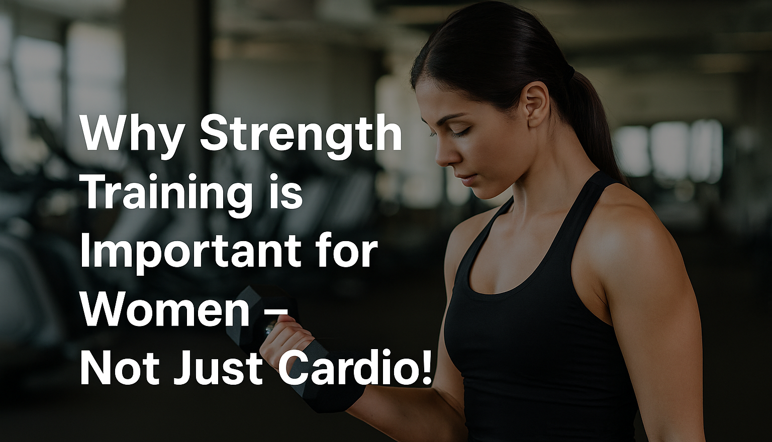 Focused woman lifting a dumbbell in a modern gym, highlighting strength training benefits for women at XFit Gym Sharjah.